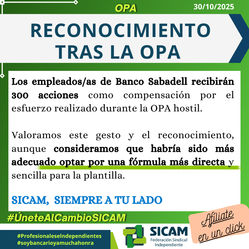 30 octubre 2025. Cae por su peso. Gratificación OPA<br>